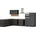 kochstation Winkelküche L-Form 240 cm grau