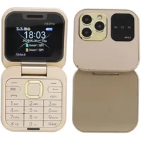 Dpofirs Klapptelefon für Kinder und Senioren, Entsperrtes Klapptelefon, 2G-Klapphandy für Senioren, Dual-SIM-Telefon mit Großen Tasten und LED-Taschenlampe, HD-Rückkamera, FM-Radio, (Gold)