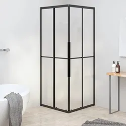 Duschkabine Matt ESG 80x80x180 cm Schwarz