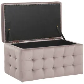 Beliani Ottomane mit Stauraum Samtstoff rosa