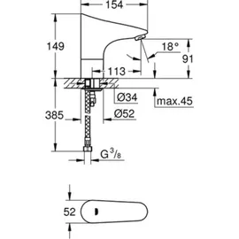 Grohe Europlus E Sensor-Armatur ohne Mischung DN 15 (36208001)