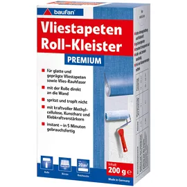 Baufan Vliestapeten Roll Kleister - 200g I Vliestapetenkleister für glatte & geprägte Vliestapeten & Vlies-Rauhfaser I Instant Tapetenkleber