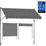 Songmics Klemmmarkise 300 x 120 cm anthrazit