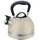 KING HOFF Kinghoff Wasserkessel 1.8L aus Edelstahl, Pfeifkessel Induktion, klein Flötenkessel, Teekessel mit Einklappgriff, Wasserkocher für alle Kochplatten, Kessel matt (Beige)