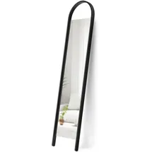 Umbra Standspiegel Schwarz, Holz, formgebogen, 5.1x195.9x45.4 cm