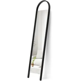 Umbra Standspiegel Schwarz, Holz, formgebogen, 5.1x195.9x45.4 cm