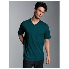TRIGEMA T-Shirt "TRIGEMA V-Shirt DELUXE Baumwolle", Jungen, Gr. L, blau (saphir), Single Jersey, 100% Baumwolle, Basic, lang, V-Ausschnitt, Shirts T-Shirt