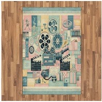 Teppich Flachgewebe Deko-Teppiche für das Wohn-,Schlaf-, und Essenszimmer, Abakuhaus, rechteckig, Kinoliebhaber Film-Thema Modern grün 120 cm x 180 cm
