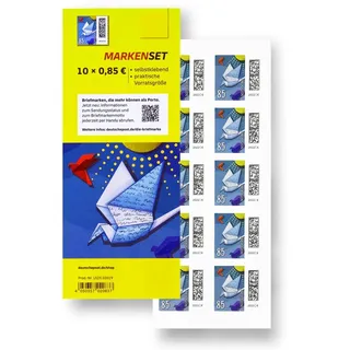 10 Stück 0,85 EUR 85 Cent postfrische Briefmarken | Frankaturware Markenset (Motiv: Brieftaube) selbstklebend