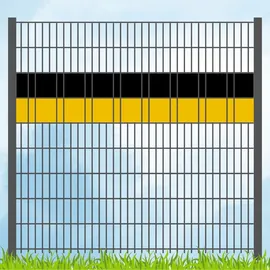 zaun|zu® Sichtschutzstreifen 200 x 15 cm Schwarz-Gelb