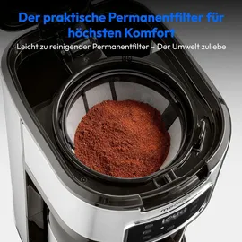 Medion Kaffeemaschine mit Thermoskanne und Timer (Filtermaschine, 10 Tassen, 1,25 Liter, 900 Watt, Timer Zeitschaltuhr, Antitropf, Display, MD11019)