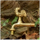 Antikas Wasserspeier Wasserhahn aus Messing, Wasserspeier mit Hahnmotiv 1/2"