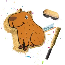 Relaxdays Pinata Capybara 3tlg. Beige/Braun/Schwarz