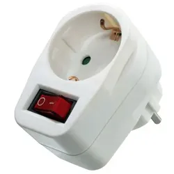 Schutzkontaktsteckdose 230V m. Schalter mit Kontrolleuchte