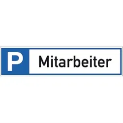 Schild Parkplatzreservierer Mitarbeiter, Alu, 460x110 mm