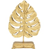 Kare Design Deko Objekt Monstera Leaf, Dekofigur, Gold, Artikelhöhe 18cm