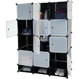 MCW Regalsystem Cairns T306, Steckregal Garderobe Kleiderschrank, 8 Boxen je 37x37x47cm schwarz