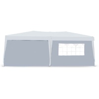 Defacto 2X Seitenteile 3m mit Seitenwand/Seitenteil und Fenster 300x180cm für 3x3 m, 3x4 m, 3x6 m Pavillon, Partyzelt, Faltpavillon Seitenwände Seitenwänden GRAU