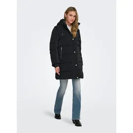 Only "ONLDIXIE LIFE 2IN1 PUFFER COAT CC OTW", Damen, Gr. S, schwarz (schwarz detail:with silber trim), Steppware, Obermaterial: 100% Polyester, unifarben, regular fit ca. Mitte Oberschenkel, Rippbündchen, Mäntel Steppmantel, Kunstfaser