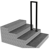 Handlauf für Treppen im Innen Treppenhandlauf Handläufe für Außentreppen, Stufengeländer für 1 Stufe, Mattmetall-Handlauf, Treppengeländer, Übergangsgeländer mit Montagesatz, schwarze Handläufe für de