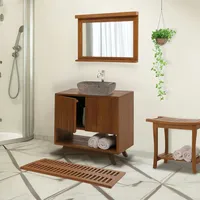 Mendler Teak-Waschbeckenunterschrank HWC-M92, Waschtisch Schrank, hochwertiges B-Grade-Teak (Kernholz, 20-30
