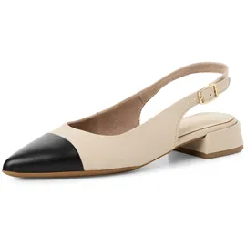 TAMARIS Damen Sling Pump mit Blockabsatz, beige, 38 EU