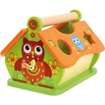 bino 72439 - Steckspiel, Holzhaus, Formen, Motorik