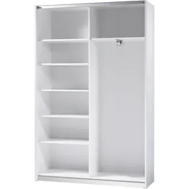 SchlafKONTOR Schwebetürenschrank 125 x 195,5 x 38 cm Weiß