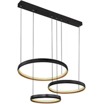 GLOBO Hängelampe 1 rechteckig schwarz/gold Metall