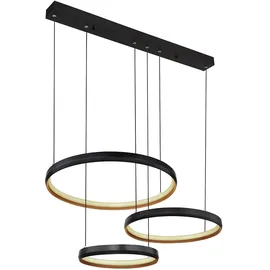 GLOBO Hängelampe 1 rechteckig schwarz/gold Metall