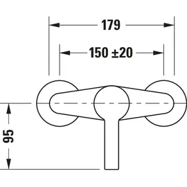 Duravit B.2 Einhebel-Brausemischer Aufputz für 1 Verbraucher Chrom B24230000010
