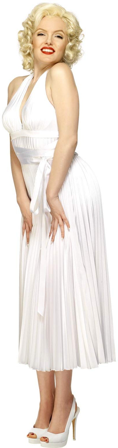 Smiffys Karneval Damen Kostüm Marilyn Monroe Neckholder Kleid weiß Größe M