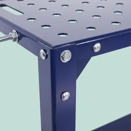 Relaxdays Arbeitstisch Stahl 91,5x88x46 cm blau mit Rollen