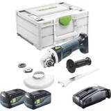 Festool AGC 18-125 EB-Basic inkl. 2 x 5,0 Ah + Schnellladegerät + Systainer