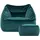 I.C.O.N. Icon Sitzsack Sessel mit Hocker für Erwachsene, Blaugrün, Flauschiger Samtstoff, Riesen Sitzsack Samt mit Füllung, Bean Bag Chair, Bequemer Sessel Wohnzimmer, Lounge, Schlafzimmer, Büro