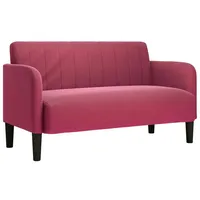 vidaXL Zweisitzer-Sofa Weinrot 109 cm Samt