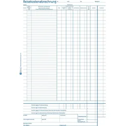 Avery Zweckform Reisekostenabrechnung, A4 mit 1 Blatt Blaupapier, Mikroperforation, 50 Blatt, monatliche Abrechnung