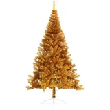 vidaXL Künstlicher Halb-Weihnachtsbaum mit Ständer Gold 210 cm PVC