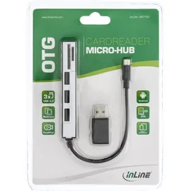 InLine USB OTG Card Reader + 3 Port USB Hub