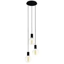 EGLO Pozueta 3-flg. Ø 34 cm rund schwarz