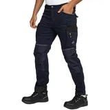 BWOLF Daytona Arbeitshosen Männer Stretch Arbeitshose Herren Arbeitshosen Cargo Arbeitskleidung Männer mit vielen Taschen (Blau, 2XL) - XXL