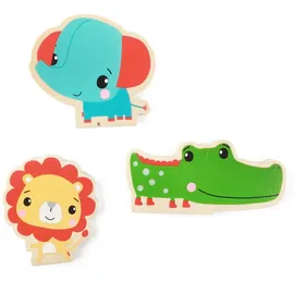 Fisher-Price - Holz-Fahrzeuge 3 Stück + Tiere