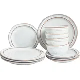 Beliani Chives Tafelservice 12-tlg. hellgrau