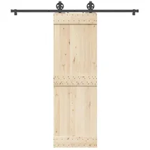 vidaXL Schiebetürbeschlag-Set 200 cm Stahl Schwarz, vidaXL