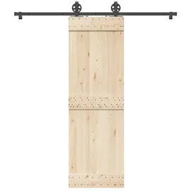 vidaXL Schiebetürbeschlag-Set 200 cm Stahl Schwarz, vidaXL