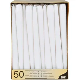 Papstar Leuchterkerzen 25 cm 50 St. weiß