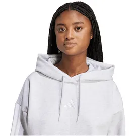 adidas Essentials 3-Streifen Fleece Hoodie Damen JX2540 - light grey heather/white S