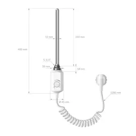 luxebath Badheizkörper 600 x 800 mm 600 W weiß gerade