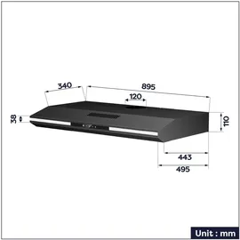 Ciarra Unterbauhaube 90 cm Schwarz