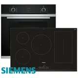 Herd Set Induktion Autark Siemens Backofen + Induktion Glaskeramik Kochfeld 80cm